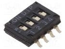 Switch: DIP-SWITCH; Poles number: 4; ON-OFF; 0.1A/50VDC; Pos: 2 CANAL ELECTRONIC
