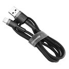 Baseus Cafule Cable durable nylon cable USB / Lightning QC3.0 2.4A 1M black-gray (CALKLF-BG1), Baseus