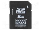Memory card; industrial; MLC,SD; UHS I U1; 8GB; -40÷85°C GOODRAM INDUSTRIAL