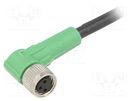 Connection lead; M8; PIN: 3; angled; 1.5m; plug; 60VAC; 4A; -25÷90°C PHOENIX CONTACT