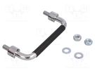 Handle; chromium plated steel; H: 43mm; L: 120mm; W: 10mm MENTOR