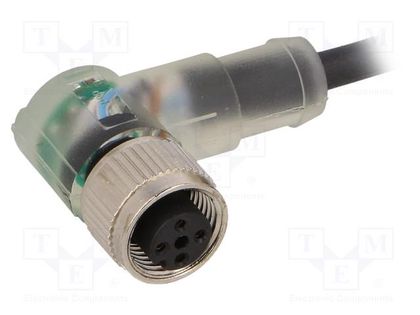 Connection lead; M12; PIN: 4; angled; 5m; plug; 24VAC; 4A; -25÷80°C LAPP 22260327