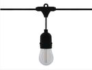 LED garland with 10 pcs E27 1W FILAMENT bulbs, warm white 2700K, IP65, LEDOM