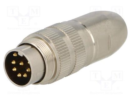 Connector: M16; plug; male; soldering; for cable; PIN: 8; 5A; 60V LUMBERG 0332-08