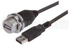 USB CABLE, SHIELDED WATERPROOF, 1M, BLACK