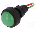 Indicator: LED; prominent; green; 12÷24VDC; 12÷24VAC; Ø13mm; IP20 ELPROD