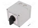 Switch: reversing cam switch; Stabl.pos: 3; 16A; 1-0-2; in housing LOVATO ELECTRIC