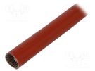 Insulating tube; fiberglass; brick red; -60÷250°C; Øint: 10mm FAVIER