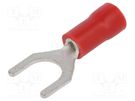 Tip: fork; M6; Ø: 6.4mm; 0.5÷1mm2; crimped; for cable; insulated; red NINIGI