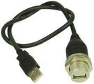 USB CABLE, SHIELDED WATERPROOF, 0.5M, BLACK