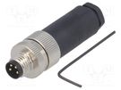 Connector: M8; male; PIN: 4; straight; unshielded; for cable; plug TE Connectivity