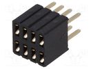 Socket; pin strips; female; PIN: 8; straight; 1.27mm; THT; 2x4 CONNFLY
