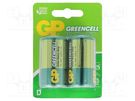 Battery: zinc-carbon; 1.5V; D; non-rechargeable; 2pcs; GREENCELL GP