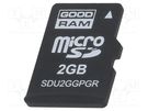 Memory card; industrial; microSD,pSLC; Class 6; 2GB; -25÷85°C GOODRAM INDUSTRIAL