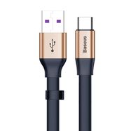 Baseus Simple HW Quick Charge Charging Data Cable USB For Type-C 5A 40W 23cm gold (CATMBJ-BV3), Baseus