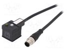 Adapter cable; DIN 43650 plug,M12 male; PIN: 3; IP67; 1.5m; form A IFM ELECTRONIC