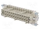 Connector: HDC; female; PIN: 24; size 24; contact insert; 500V; 16A WIELAND