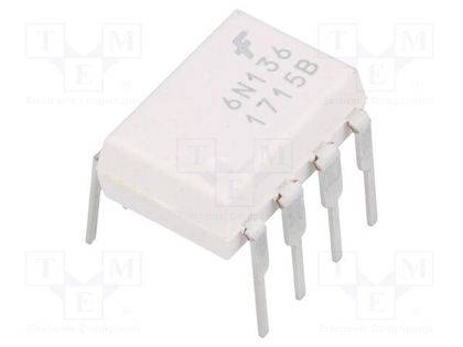 Optocoupler; THT; Ch: 1; OUT: transistor; Uinsul: 5kV; Uce: 20V; DIP8 ONSEMI 6N136M