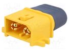 Plug; DC supply; XT60; male; PIN: 2; with lock,with holder; yellow AMASS