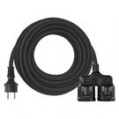 Extension Cord 10 m / 2 socket / black / rubber / 250 V / 1.5 mm2, EMOS