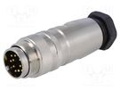 Connector: M16; plug; male; soldering; for cable; PIN: 12; 3A; 60V BULGIN