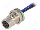 Connector: M8; female; PIN: 5; for panel mounting,front side nut BULGIN