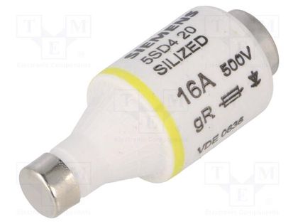 Fuse: fuse; gR; 16A; 500VAC; 500VDC; industrial; DII; SILIZED SIEMENS 5SD420