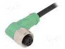 Connection lead; M12; PIN: 4; angled; 5m; plug; 250VAC; 4A; -25÷90°C PHOENIX CONTACT