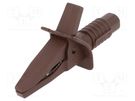 Crocodile clip; 10A; brown; max.25mm; Connection: 4mm socket CLIFF