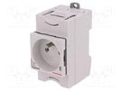 E-type socket; 250VAC; 10A; for DIN rail mounting LEGRAND