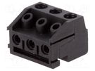 Pluggable terminal block; 5mm; angled 90°; terminal block; black KARSON