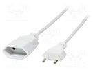 Extension lead; Sockets: 1; white; 3m LOGILINK