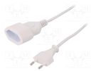 Extension lead; Sockets: 1; white; 1m LOGILINK