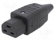 Connector: AC supply; plug; female; 16A; 250VAC; IEC 60320; black SCHURTER
