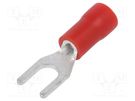 Tip: fork; M3,5; Ø: 3.7mm; 0.5÷1mm2; crimped; for cable; insulated NINIGI