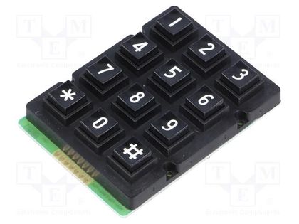 Keypad: plastic; No.of butt: 12; none; plastic; 200mΩ; 1.5N; 20mA ACCORD AK-207-N-BBW-WP