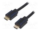 Cable; HDCP 2.2,HDMI 2.0; HDMI plug,both sides; 3m; black LOGILINK