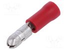 Terminal: round; male; Ø: 4mm; 0.5÷1mm2; crimped; insulated; red ERGOM
