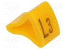 Markers; Marking: L3; 3÷6.5mm; H: 9mm; A: 7mm; -30÷100°C; leaded KURANT