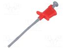 Clip-on probe; pincers type; 6A; red; Plating: nickel plated; 4mm SCHÜTZINGER