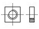 Nut; square; M10; 1.5; steel; Plating: zinc; H: 8mm; 17mm; BN 147 BOSSARD