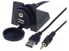 USB/AUX adapter; Jack 3,5mm 3pin socket,USB A socket; 2m MFG