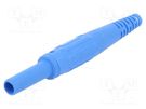 Socket; 4mm banana; 32A; 1kV; blue; on cable; insulated; 2.5mm2 STÄUBLI