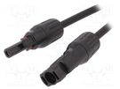 Cable: solar; male; female; 4mm2; plug; plug; PIN: 1; 1m; straight 