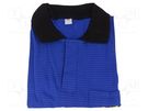 Polo shirt; ESD; XS (unisex); carbon fiber; blue ELME