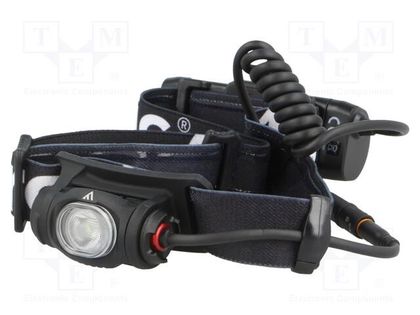 Torch: LED headtorch; 400lm; 95x32x35mm; black; 3W MACTRONIC AHL0022