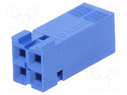 Plug; wire-board; female; Dubox®; 2.54mm; PIN: 4; w/o contacts; blue Amphenol Communications Solutions 65239-002LF