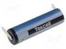 Battery: lithium; 3.6V; AA; 2400mAh; non-rechargeable TEKCELL