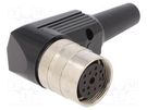 Connector: M16; plug; female; soldering; for cable; PIN: 12; 3A; 60V LUMBERG
