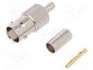 Plug; BNC; female; straight; 50Ω; crimped; for cable; POM; -40÷85°C AMPHENOL RF